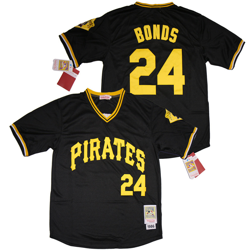 Pittsburgh Pirates #24 Barry Bonds Pirates 24 Black Retro Baseball Jersey baseball jersey product view 1