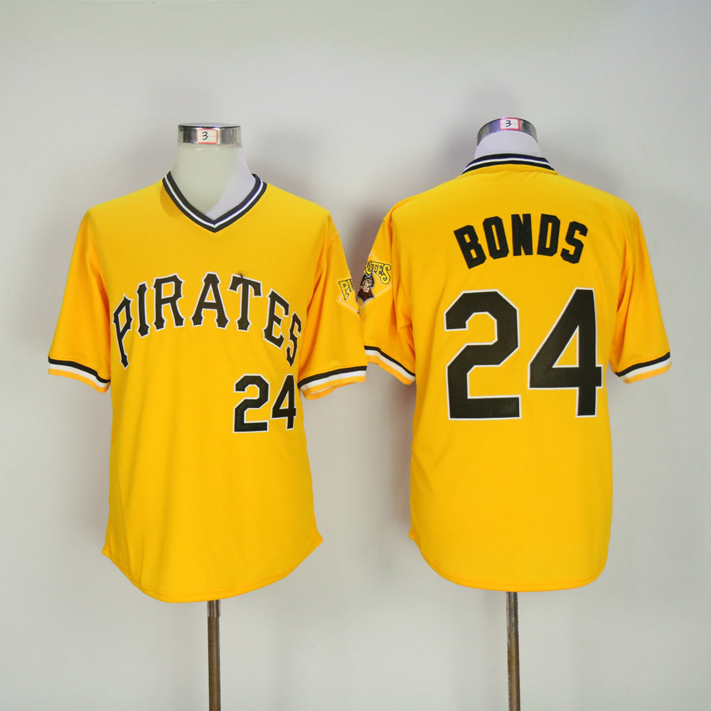 Pittsburgh Pirates #24 Pirates 24 Yellow Retro Baseball Jersey baseball jersey product view 1