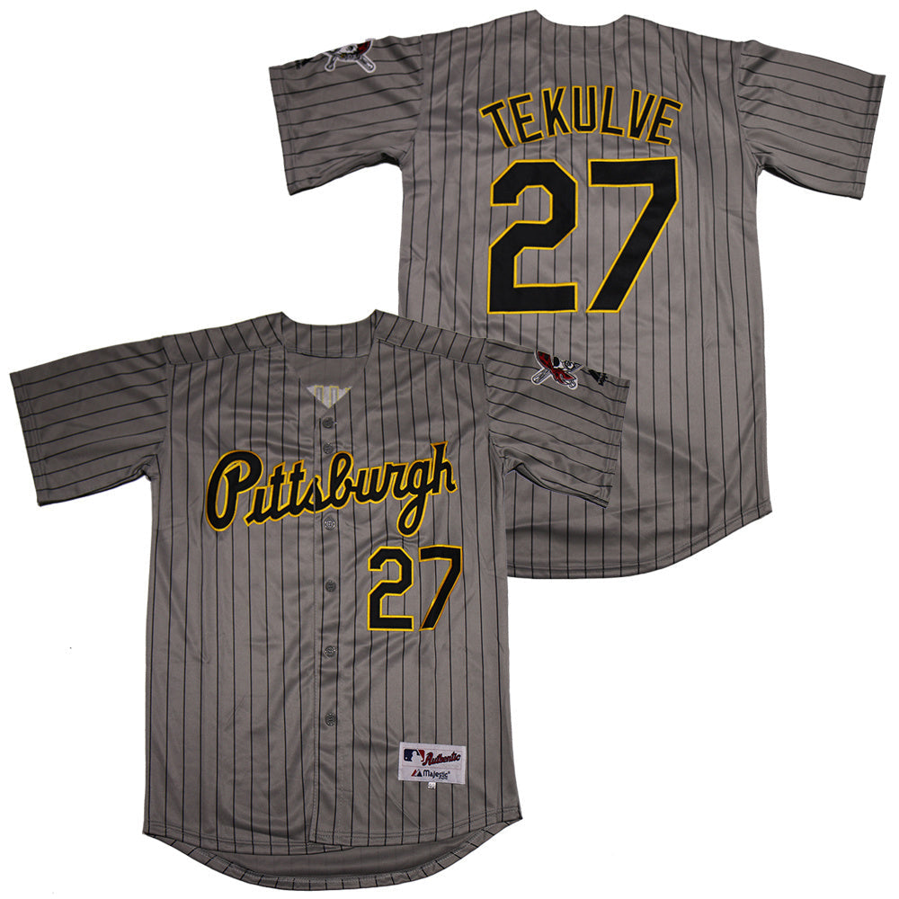 Pittsburgh Pirates #27 Kent Tekulve Pirates 27 Gray Black Inverted Baseball Jersey baseball jersey product view 1