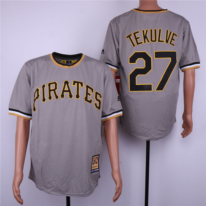 Pittsburgh Pirates #27 Pirates 27 Gray Baseball Jersey baseball jersey product view 1