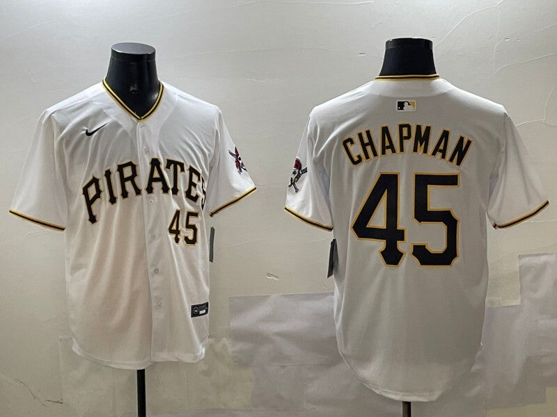 Pittsburgh Pirates #45 Chapman Pirates Adult Baseball Jersey baseball jersey product view 1