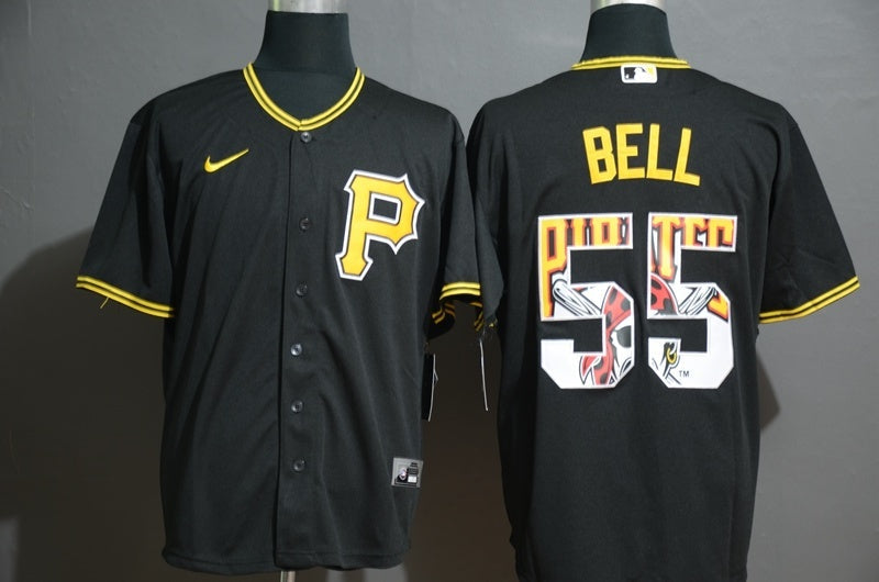 Pittsburgh Pirates #55 Bell Baseball Jersey baseball jersey product view 1