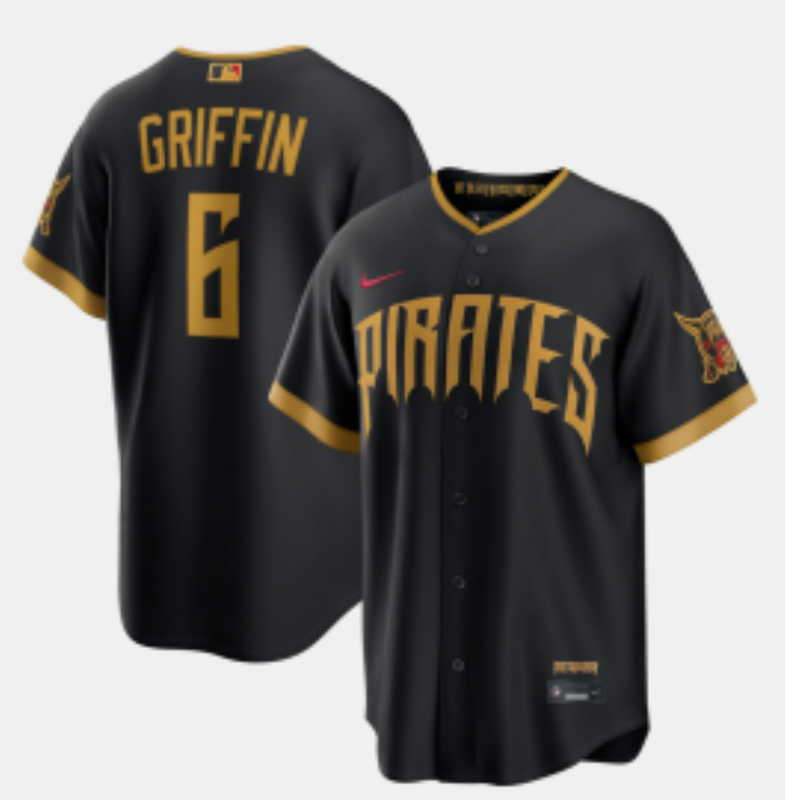 Pittsburgh Pirates #6 Konnor Griffin Black Pirates Special V2 Baseball Jersey baseball jersey product view 1