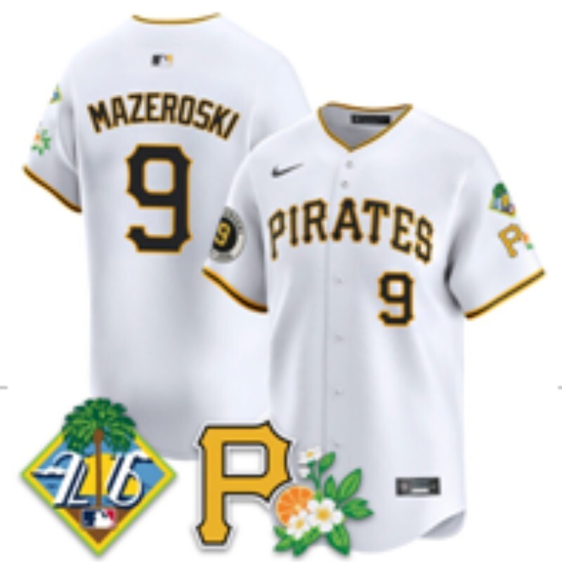 Pittsburgh Pirates #9 Bill Mazeroski Baseball Jersey baseball jersey product view 1