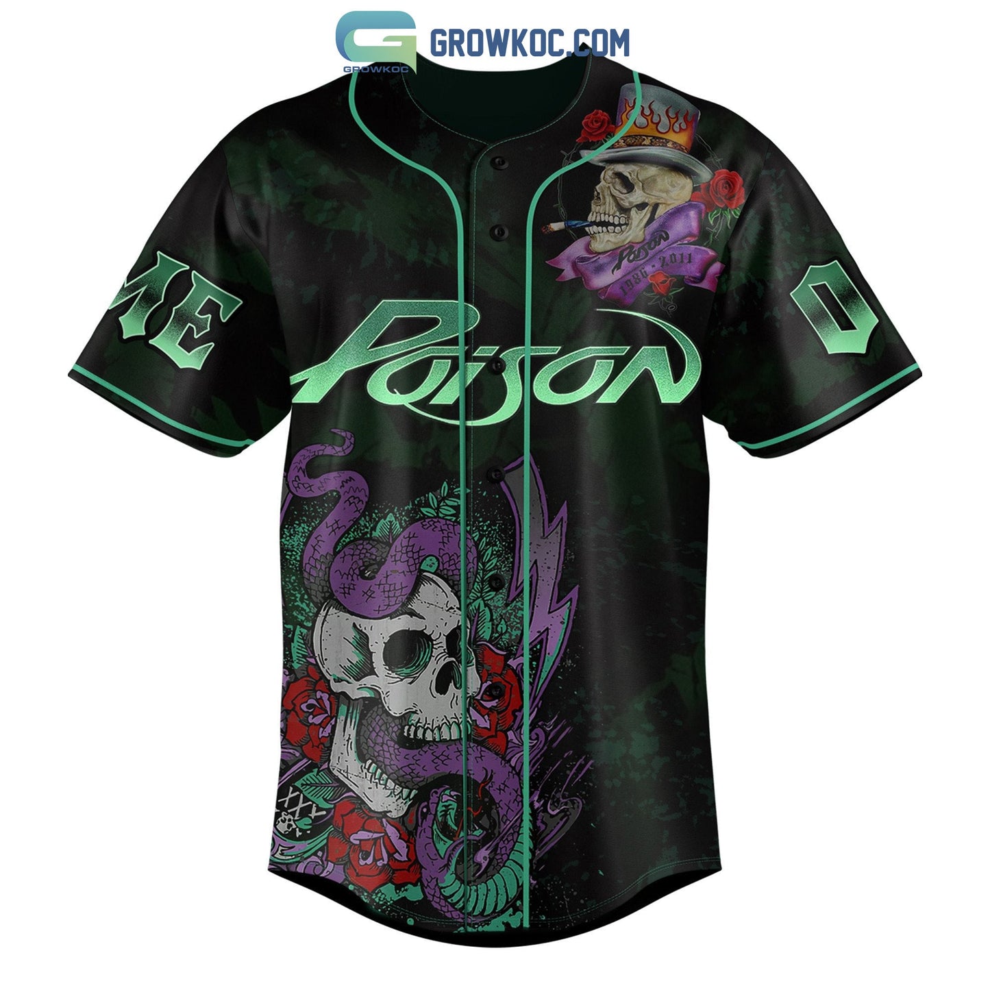 Poison She Goes Down Slow Like A Shot Of Gin Personalized Baseball Jersey baseball jersey product view 2