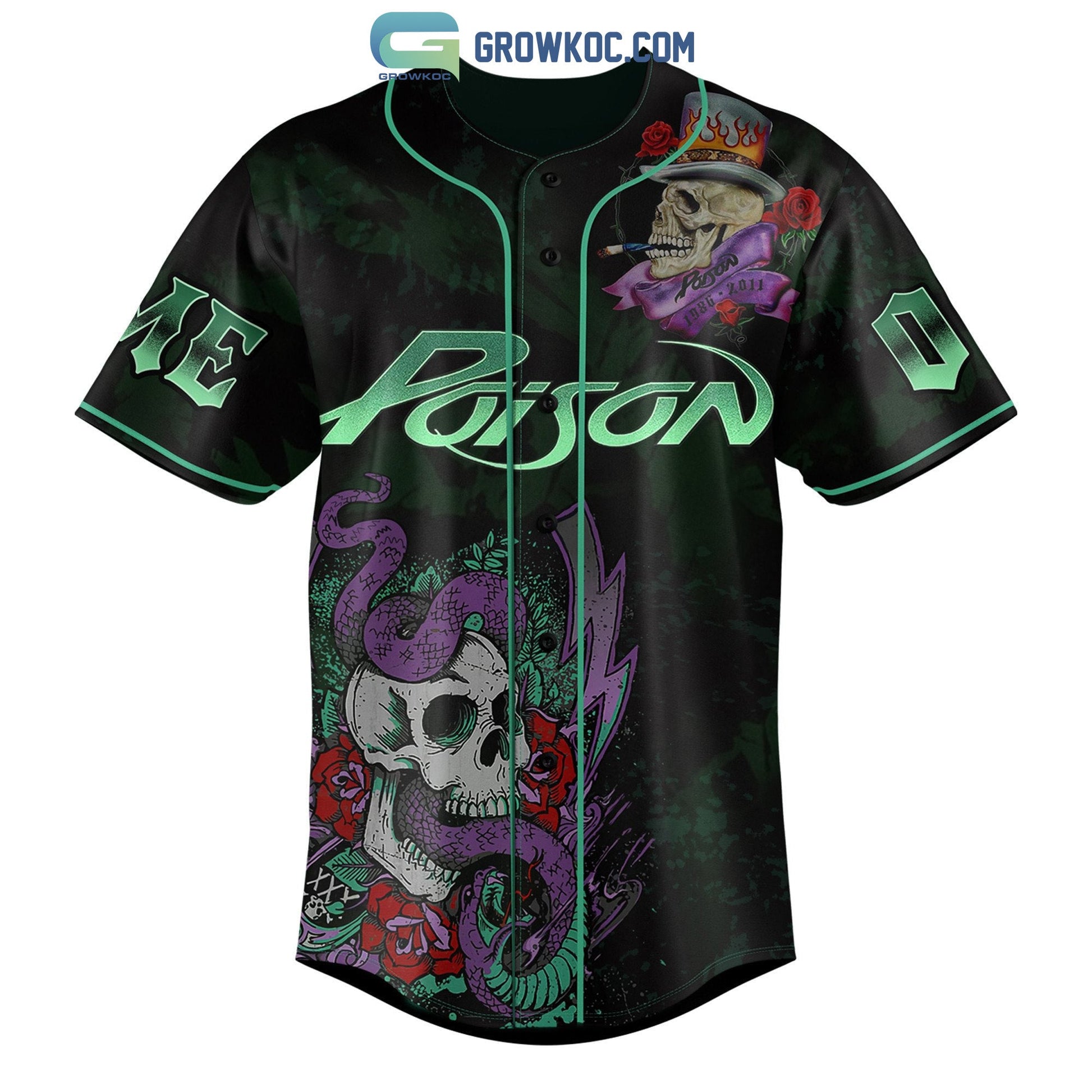Poison She Goes Down Slow Like A Shot Of Gin Personalized Baseball Jersey baseball jersey product view 2