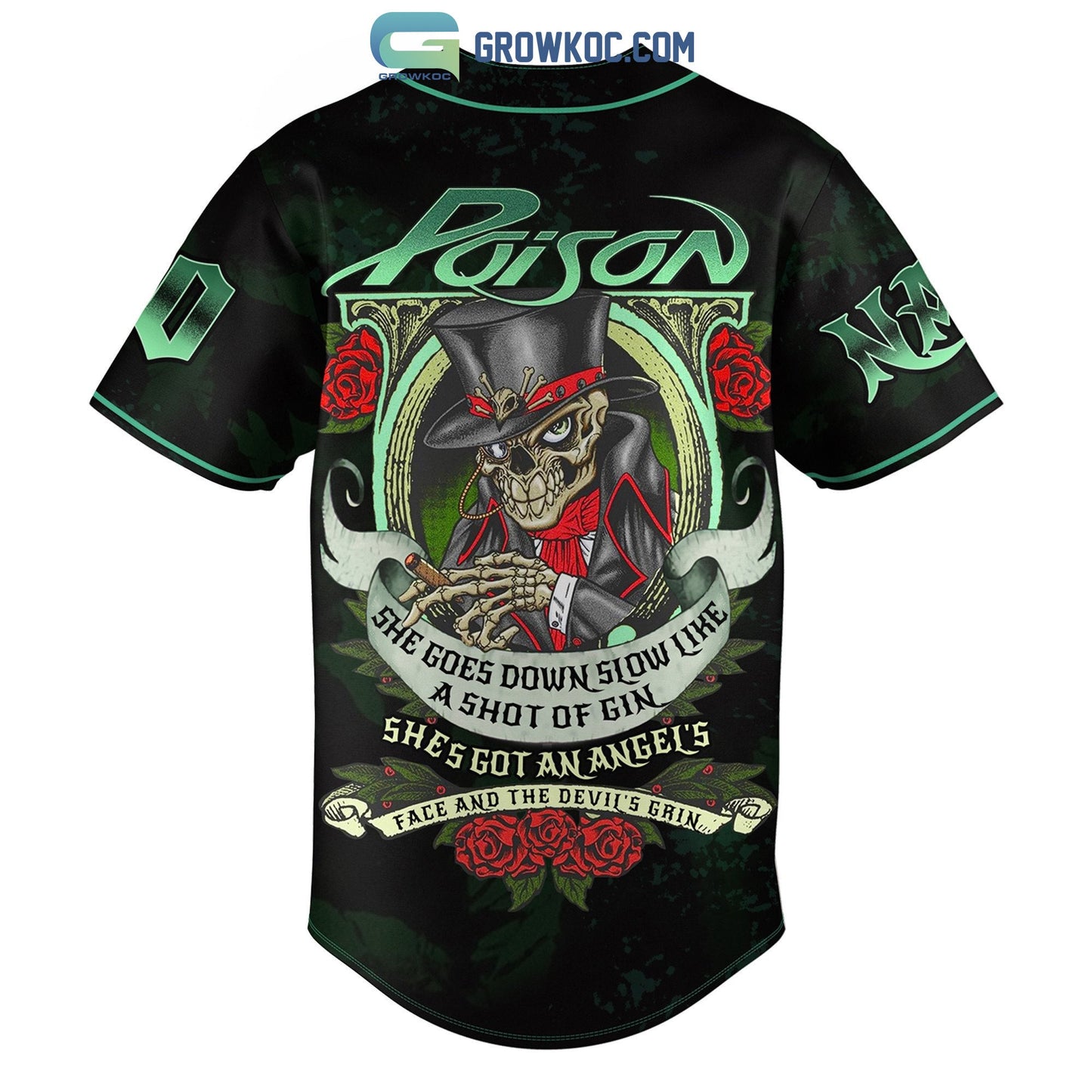 Poison She Goes Down Slow Like A Shot Of Gin Personalized Baseball Jersey baseball jersey product view 3
