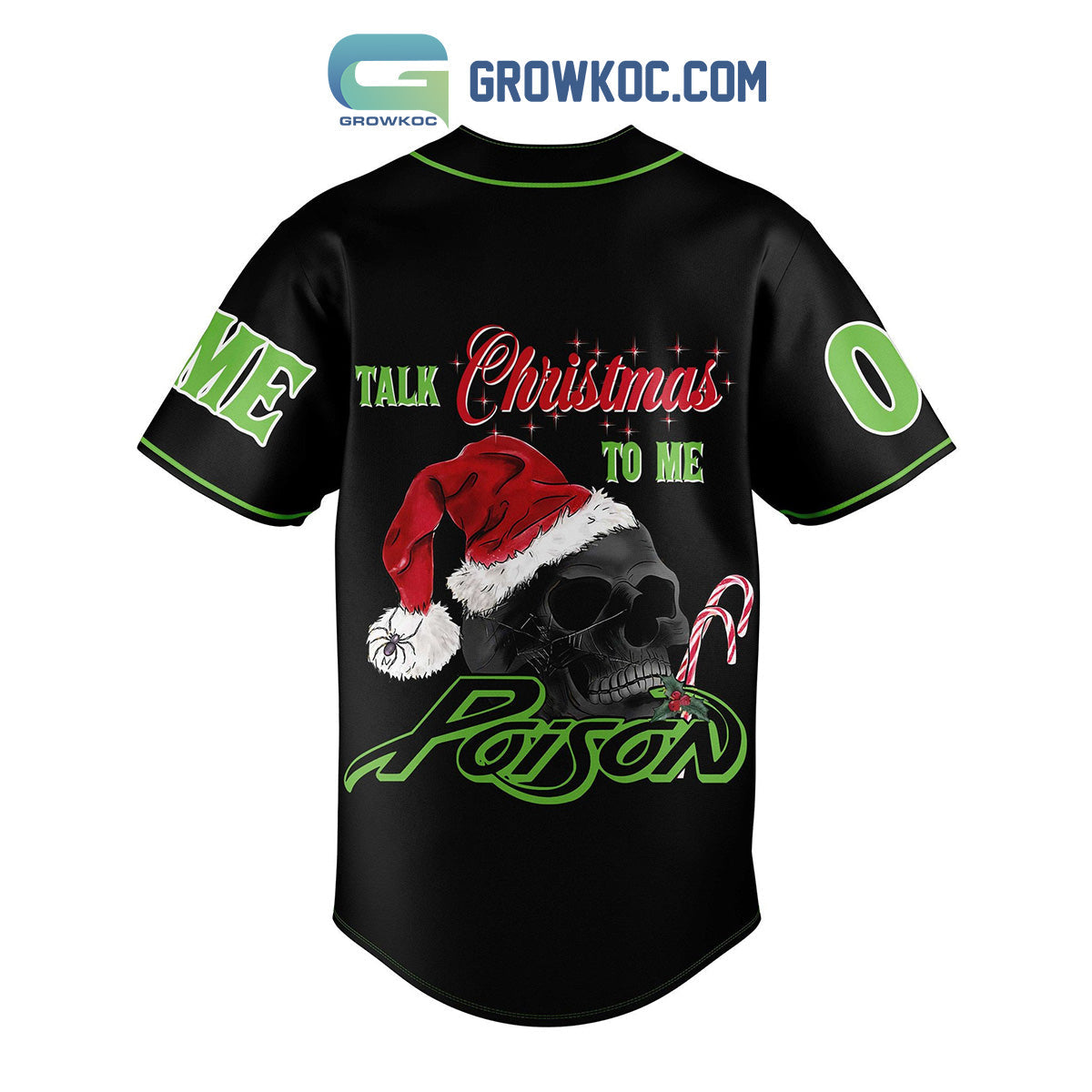 Poison Talk Christmas To Me Personalized Baseball Jersey baseball jersey product view 3