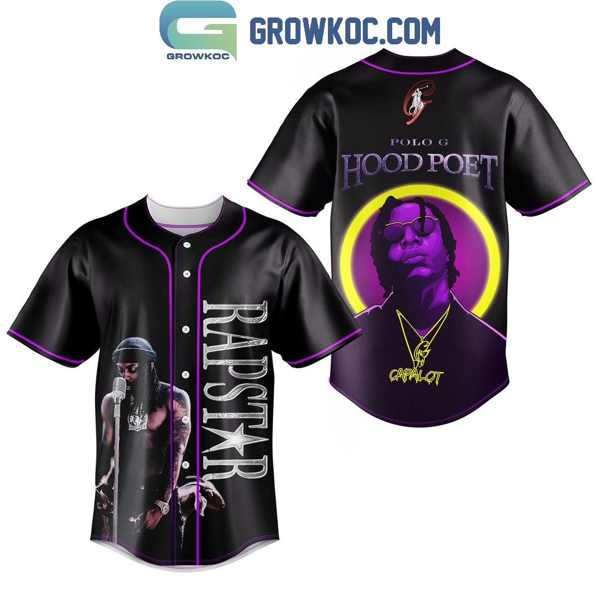 Polo G Hood Poet Rap Star Baseball Jersey baseball jersey product view 1