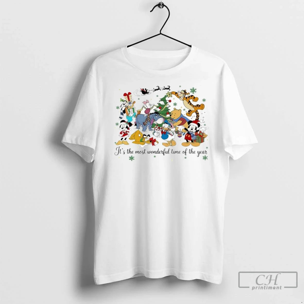 Pooh With Friends Its The Most Wonderful Time Of The Year Christmas T Shirts Unisex T-shirt, Sweatshirt, Hoodie, Long Sleeve Tee - T-Shirt, Sweatshirt, Hoodie