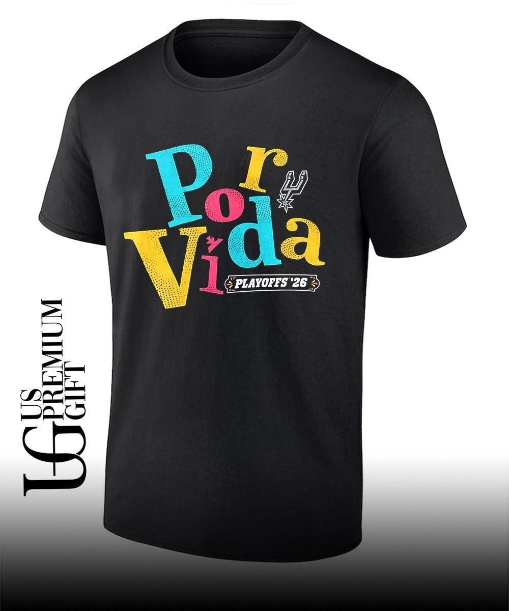 Por Vida San Antonio Spurs NBA Playoffs 2026 shirt Unisex T-shirt, Sweatshirt, Hoodie, Long Sleeve Tee - T-Shirt, Sweatshirt, Hoodie