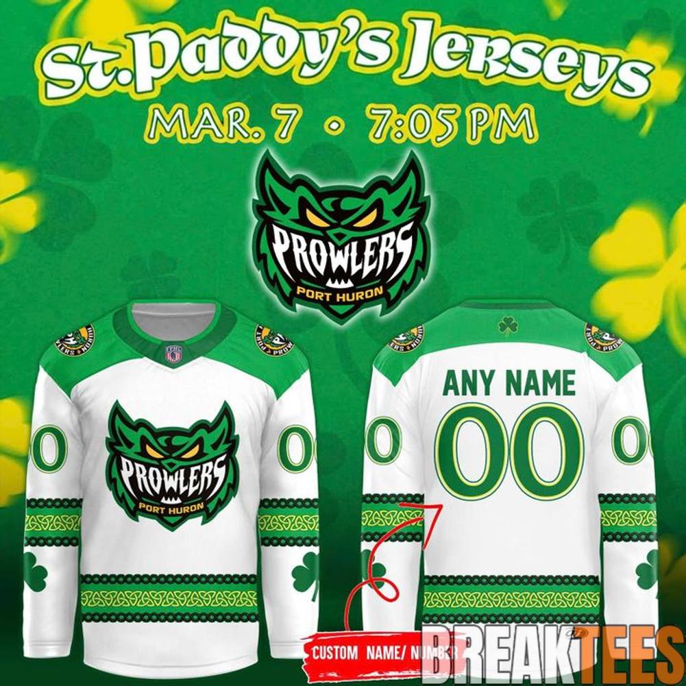 Port Huron Prowlers St. Paddy 2026 Hockey Jersey Unisex T-shirt, Sweatshirt, Hoodie, Long Sleeve Tee - T-Shirt, Sweatshirt, Hoodie
