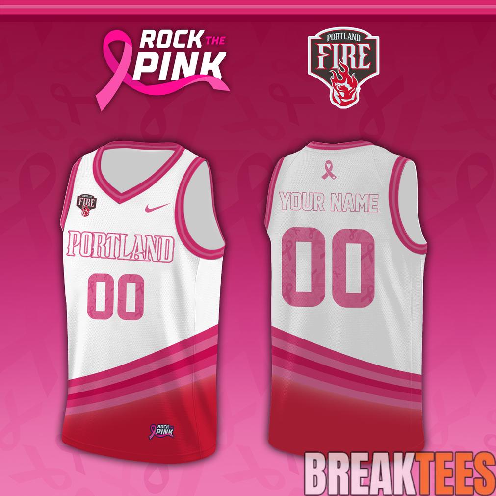 Portland Fire x Rock The Pink 2026 Custom Jersey sports jersey product view 1