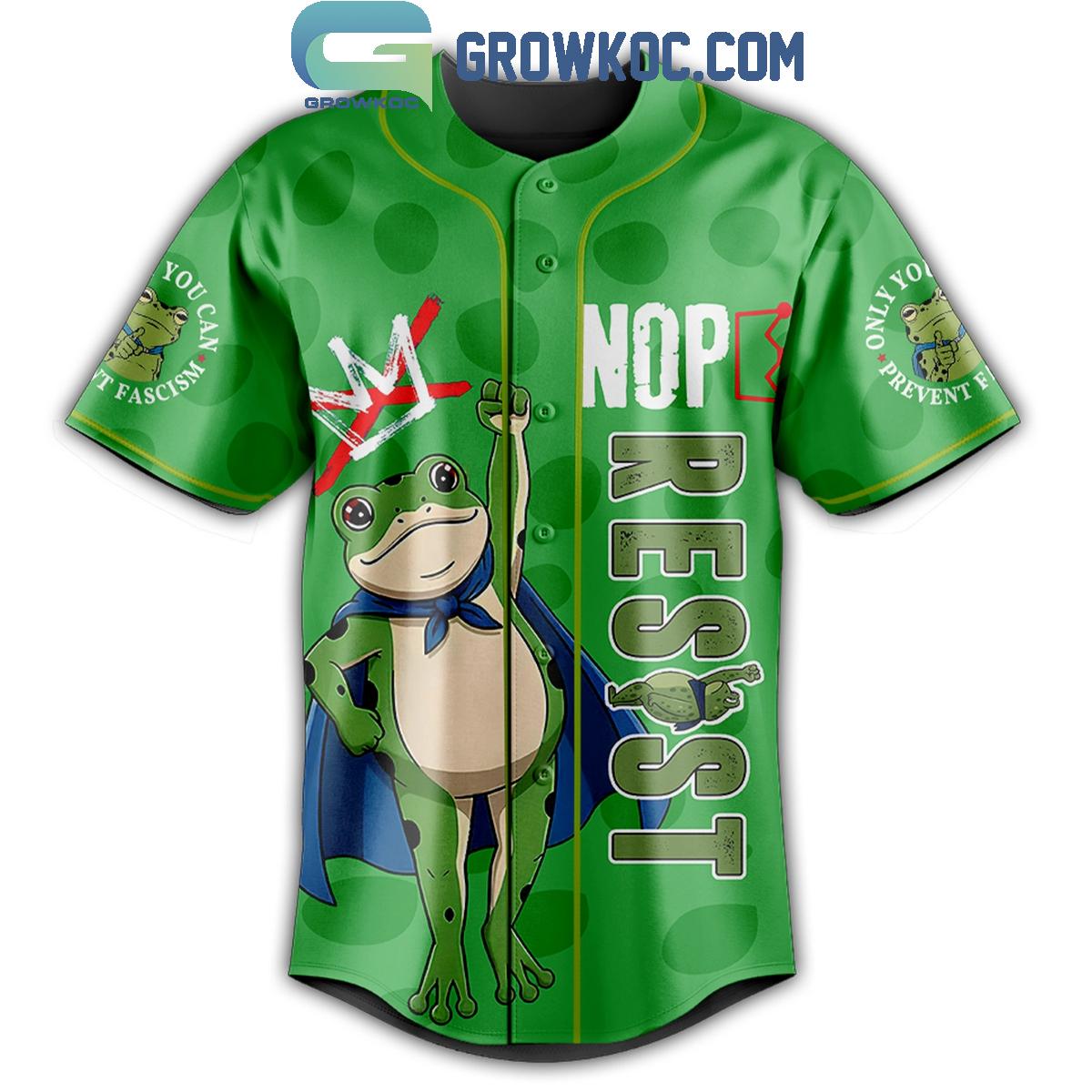 Portland Frog Resist No King Baseball Jersey baseball jersey product view 2