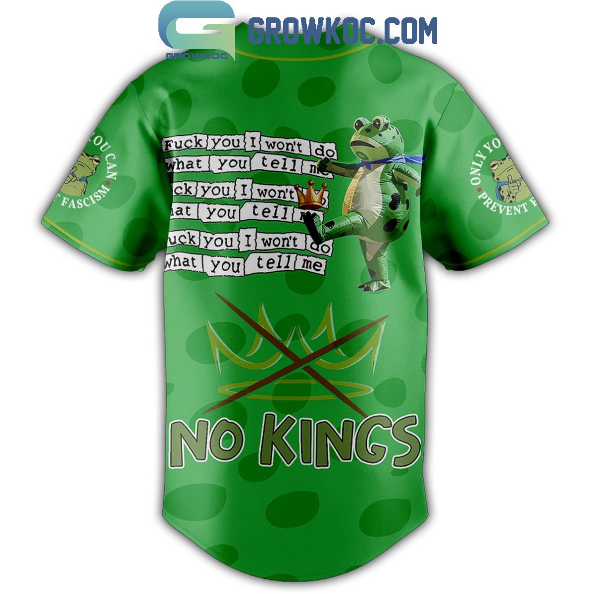 Portland Frog Resist No King Baseball Jersey baseball jersey product view 3
