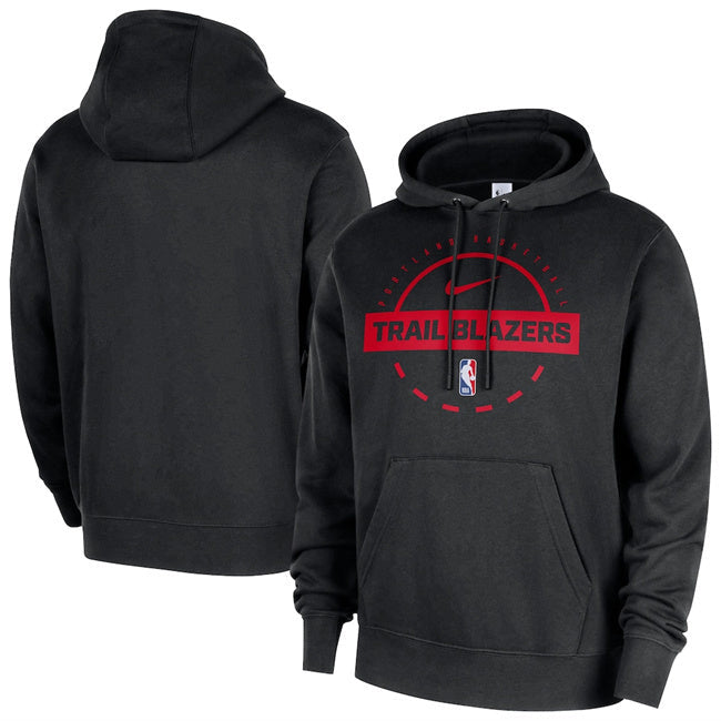 Portland Trail Blazers Black 2025 26 Practice Club Pullover Hoodie Basketball Jersey basketball jersey product view 1