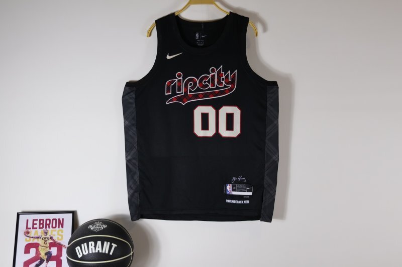 Portland Trail Blazers #00 Scoot Henderson 24 Trail Blazers City Black Style 2 Basketball Jersey basketball jersey product view 1