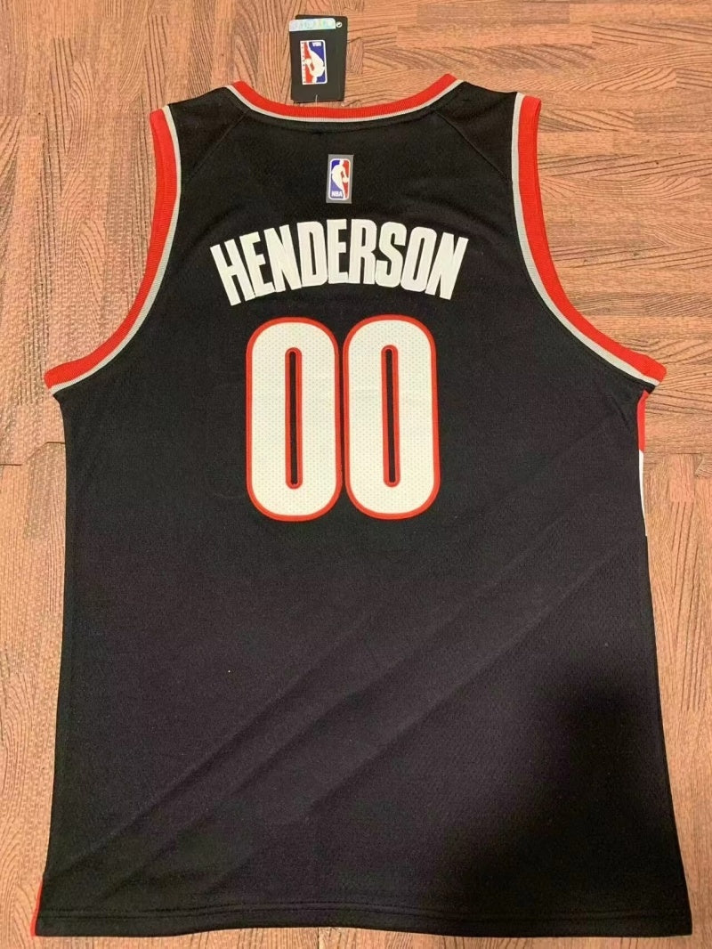 Portland Trail Blazers #00 Scoot Henderson Trail Blazers 00 Black Style 1 Basketball Jersey basketball jersey product view 1