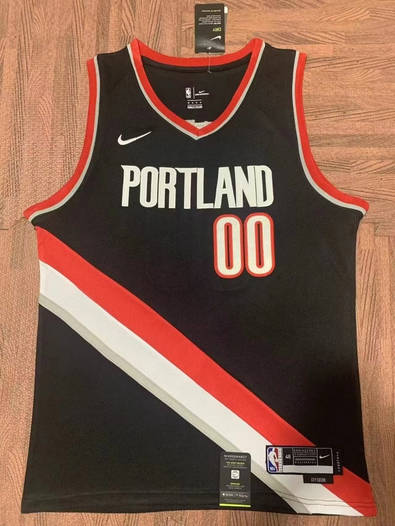 Portland Trail Blazers #00 Scoot Henderson Trail Blazers 00 Black Style 2 Basketball Jersey basketball jersey product view 1