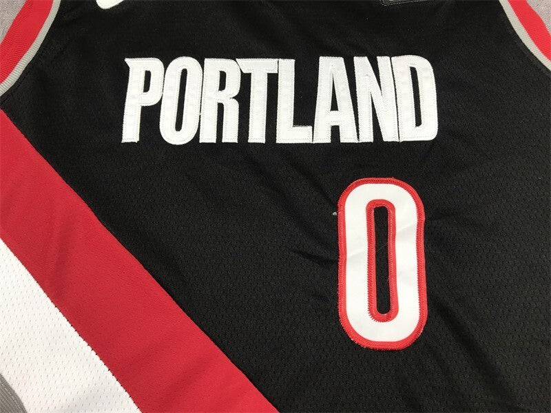 Portland Trail Blazers #0 Damian Lillard 23 Trail Blazers 0 Black Style 5 Basketball Jersey basketball jersey product view 1