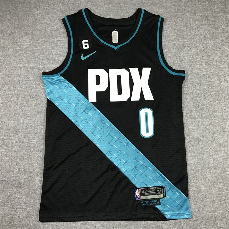 Portland Trail Blazers #0 Damian Lillard 23 Trail Blazers 0 City Edition Style 2 Basketball Jersey basketball jersey product view 1