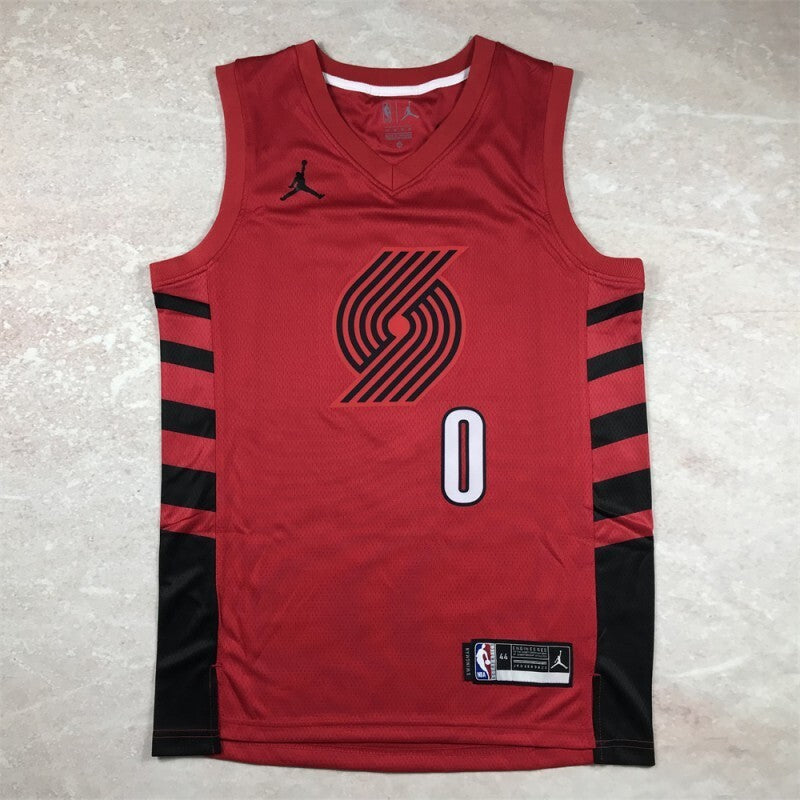 Portland Trail Blazers #0 Damian Lillard Hot Press Trail Blazers 0 Red s-xxl Style 4 Basketball Jersey basketball jersey product view 1