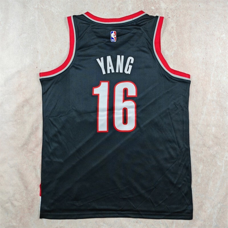 Portland Trail Blazers #16 Yang Trail Blazers 16 Black s-xxl Style 1 Basketball Jersey basketball jersey product view 1
