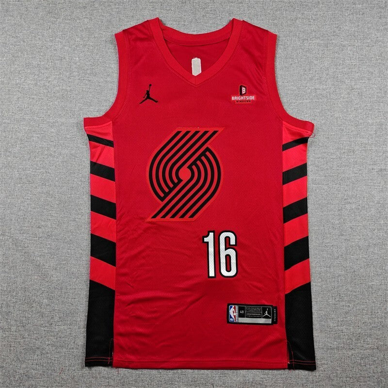 Portland Trail Blazers #16 Yang Trail Blazers 16 Red Statement Edition Style 2 Basketball Jersey basketball jersey product view 1