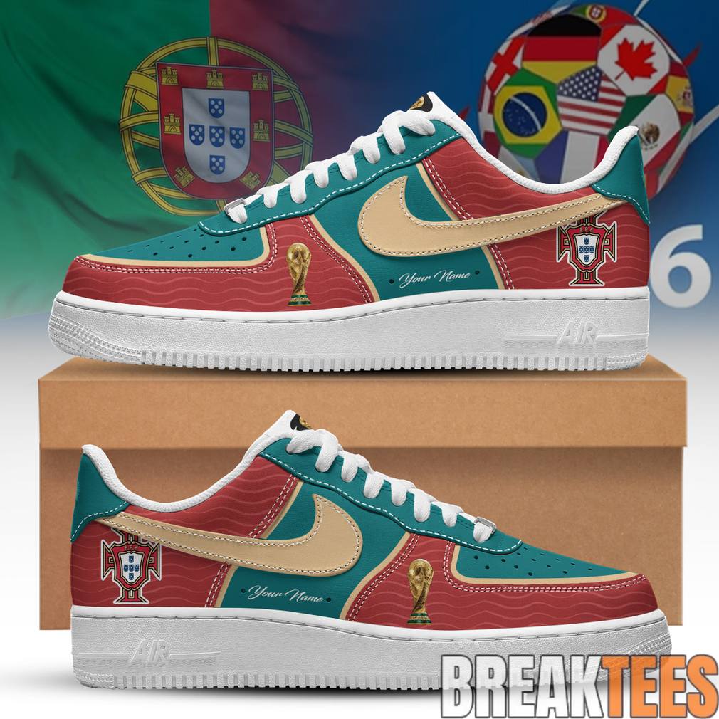 Portugal National Team World Cup 2026 Custom Air Force 1 Shoes Unisex T-shirt, Sweatshirt, Hoodie, Long Sleeve Tee - T-Shirt, Sweatshirt, Hoodie