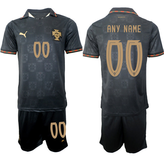 Portugal Team Custom Black 2026 World Cup Away Soccer Jersey Suit sports jersey product view 1
