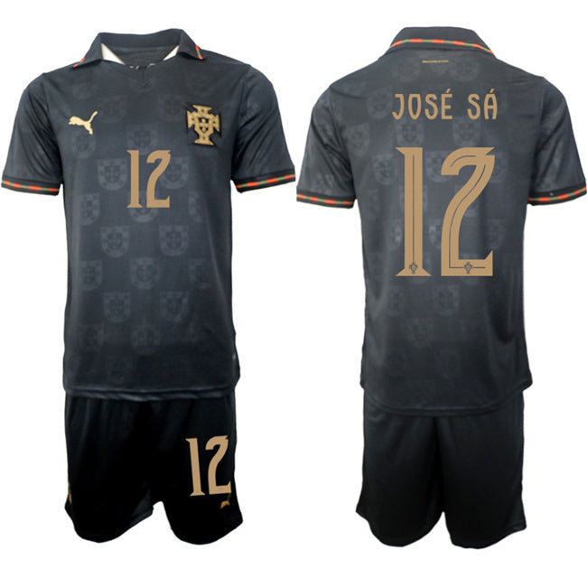 Portugal Team #12 José Sá Black 2026 World Cup Away Soccer Jersey Suit sports jersey product view 1