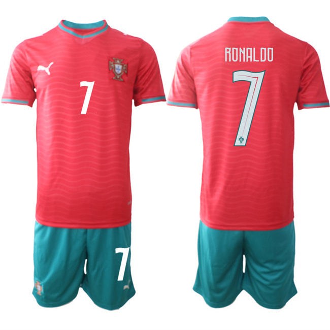 Portugal Team #7 Ronaldo Red 2026 World Cup Home Soccer Jersey Suit sports jersey product view 1