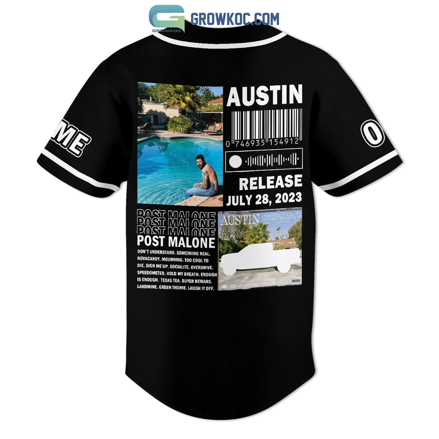 Post Malone Austin Release July 28 2023 Personalized Baseball Jersey baseball jersey product view 3