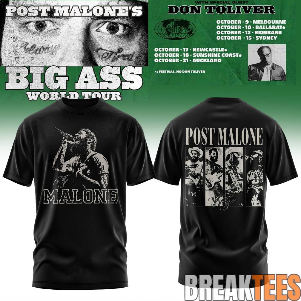 Post Malone Big Ass World Tour Midnight Posty Shirt Unisex T-shirt, Sweatshirt, Hoodie, Long Sleeve Tee - T-Shirt, Sweatshirt, Hoodie