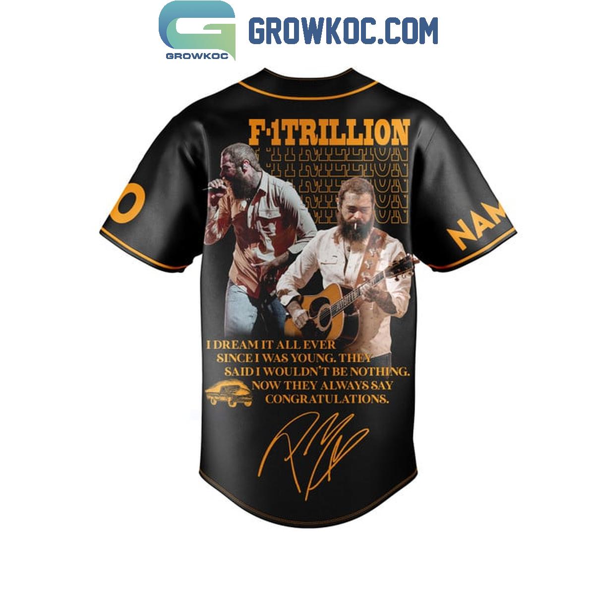 Post Malone I Dream It All Ever Since I Was Young Personalized Baseball Jersey baseball jersey product view 3