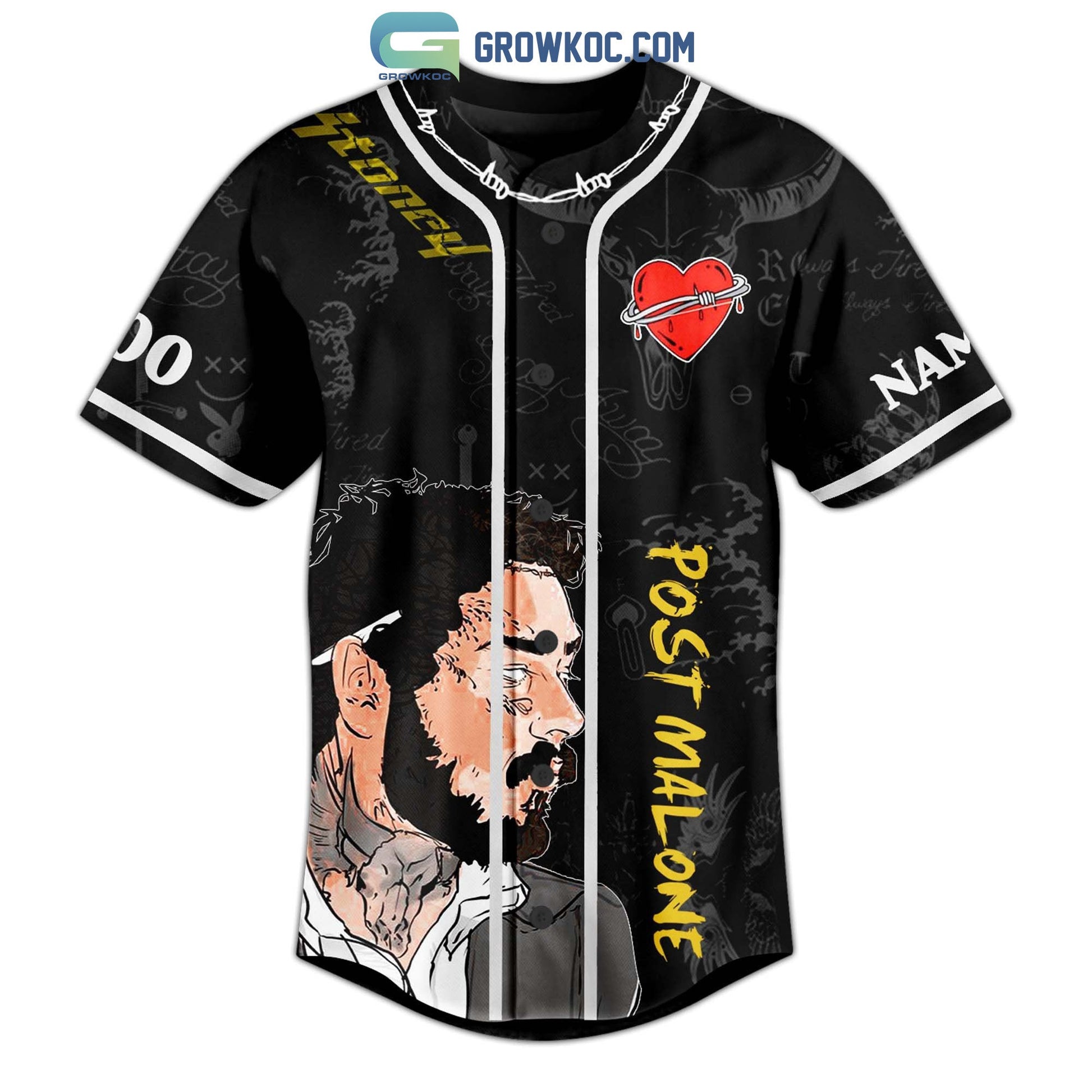 Post Malone If Y’All Weren’t Here I’D Be Crying 2023 Tour Personalized Baseball Jersey baseball jersey product view 2