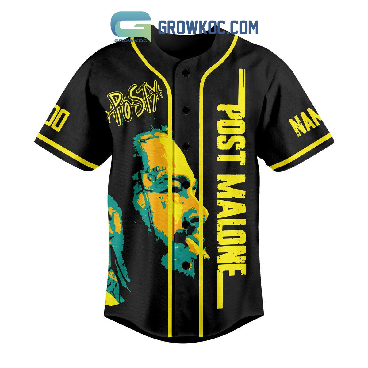 Post Malone Posty Rapper Worked So Hard Forgot How To Vacation Custom Name Number Baseball Jersey baseball jersey product view 2