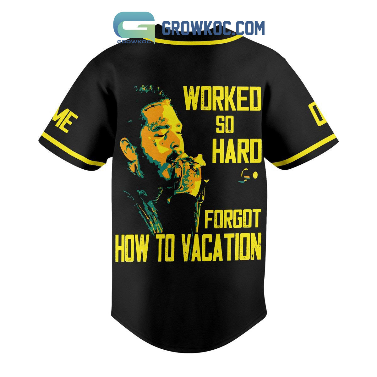 Post Malone Posty Rapper Worked So Hard Forgot How To Vacation Custom Name Number Baseball Jersey baseball jersey product view 3