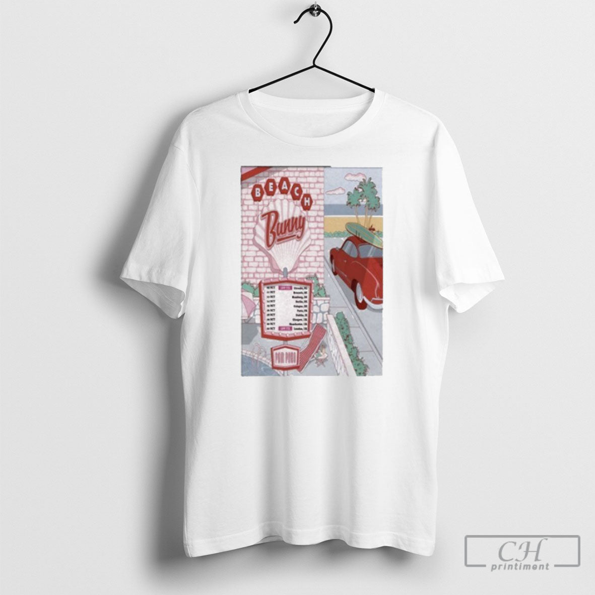 Poster Beach Bunny With Pom Poko 2025 Uk Eu Tour October 09 22 2025 Unisex T-shirt, Sweatshirt, Hoodie, Long Sleeve Tee - T-Shirt, Sweatshirt, Hoodie