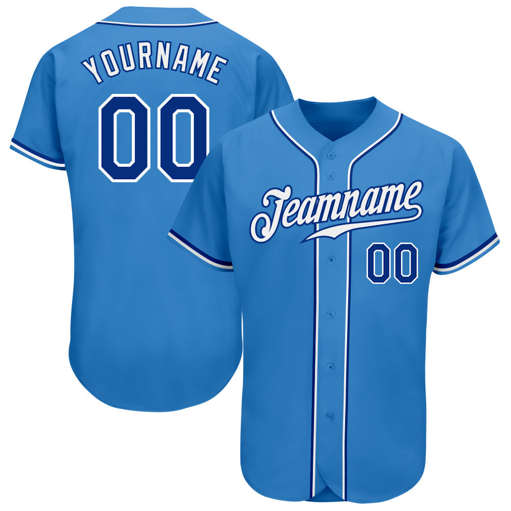 Custom Powder Blue Royal-White Authentic Baseball Jersey baseball jersey product view 1