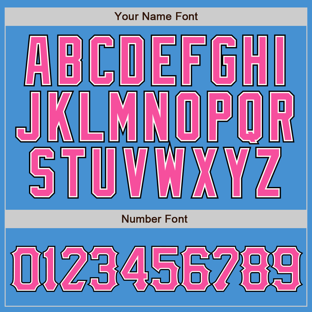 Custom Powder Blue Black Pinstripe Pink-White Authentic Baseball Jersey baseball jersey product view 4