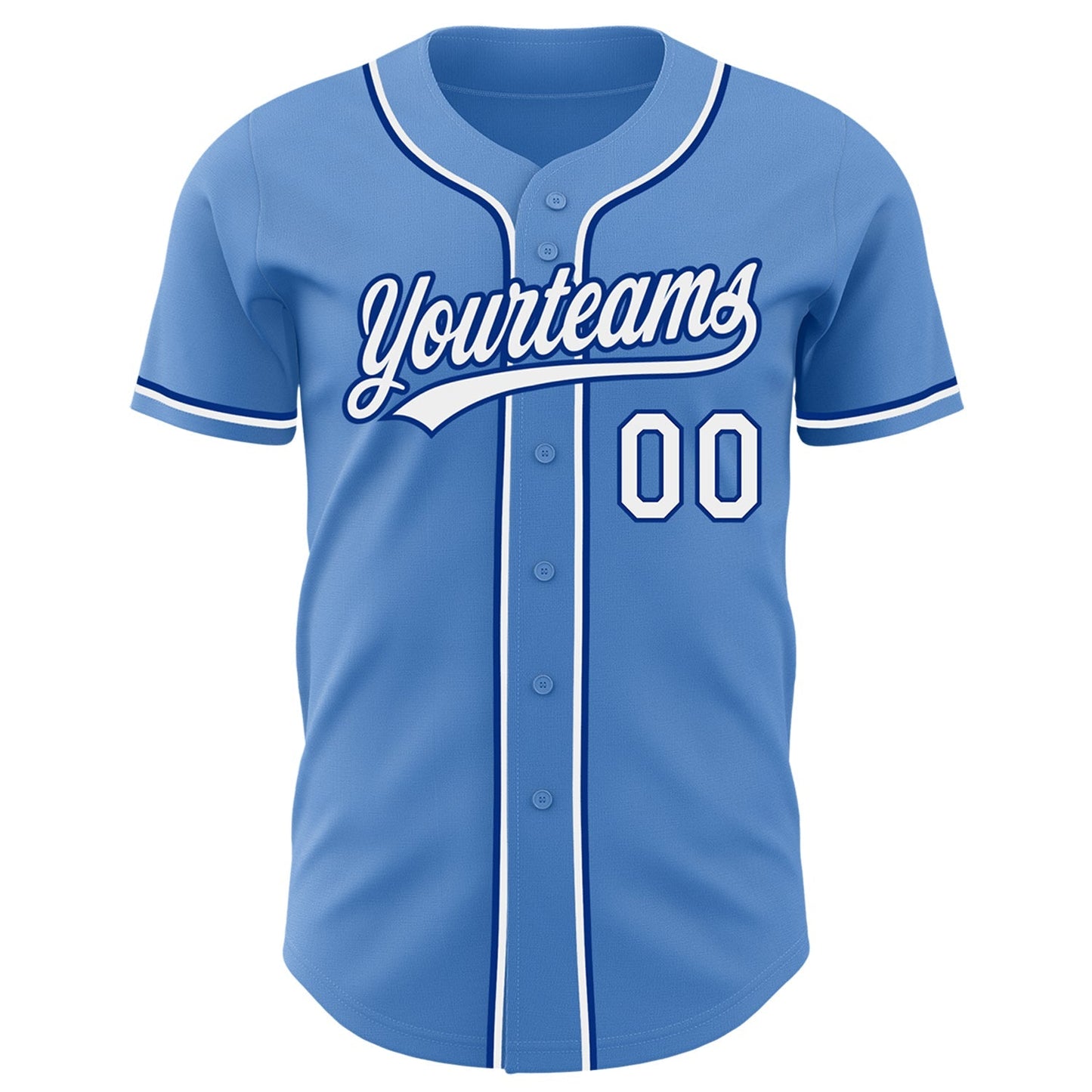 Custom Powder Blue White-Royal Authentic Baseball Jersey baseball jersey product view 2