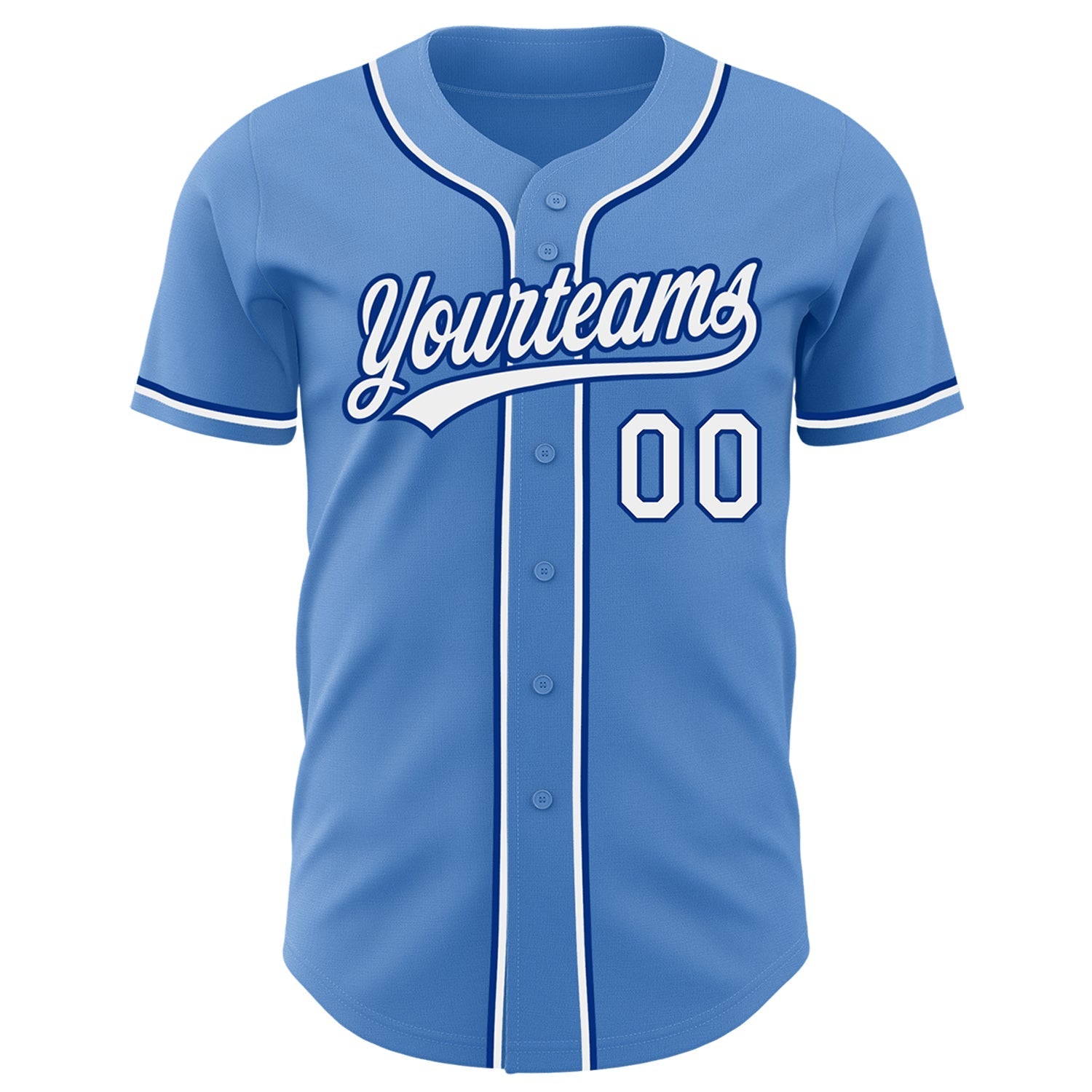 Custom Powder Blue White-Royal Authentic Baseball Jersey baseball jersey product view 2