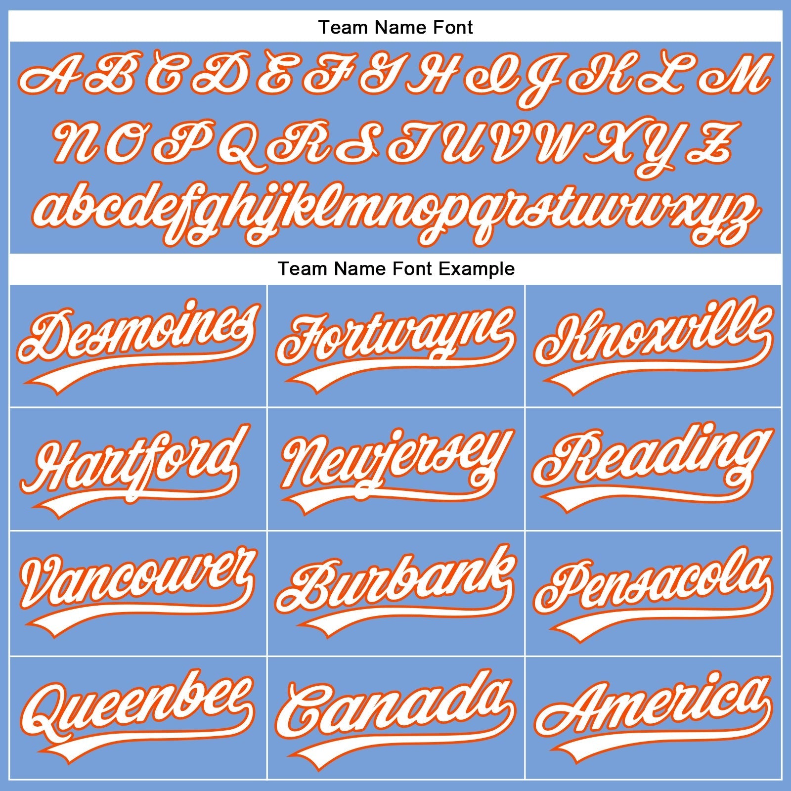 Custom Powder Blue White-Orange Authentic Baseball Jersey baseball jersey product view 4