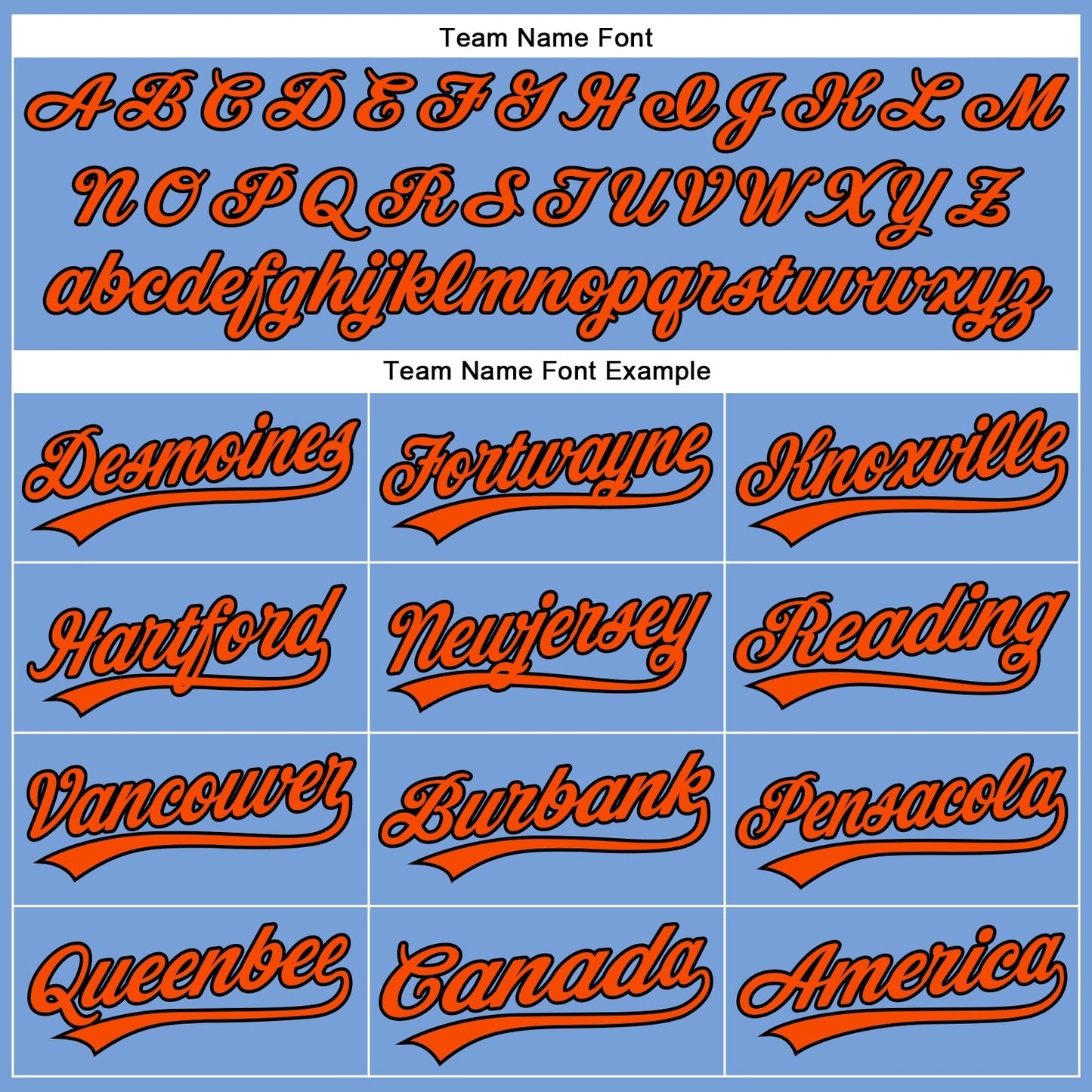 Custom Powder Blue Orange-Black Authentic Baseball Jersey baseball jersey product view 4