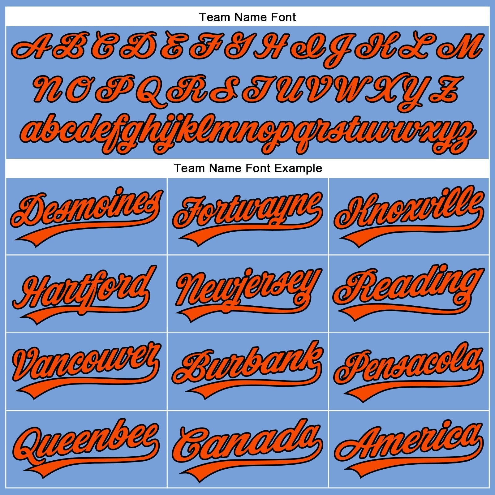 Custom Powder Blue Orange-Black Authentic Baseball Jersey baseball jersey product view 4