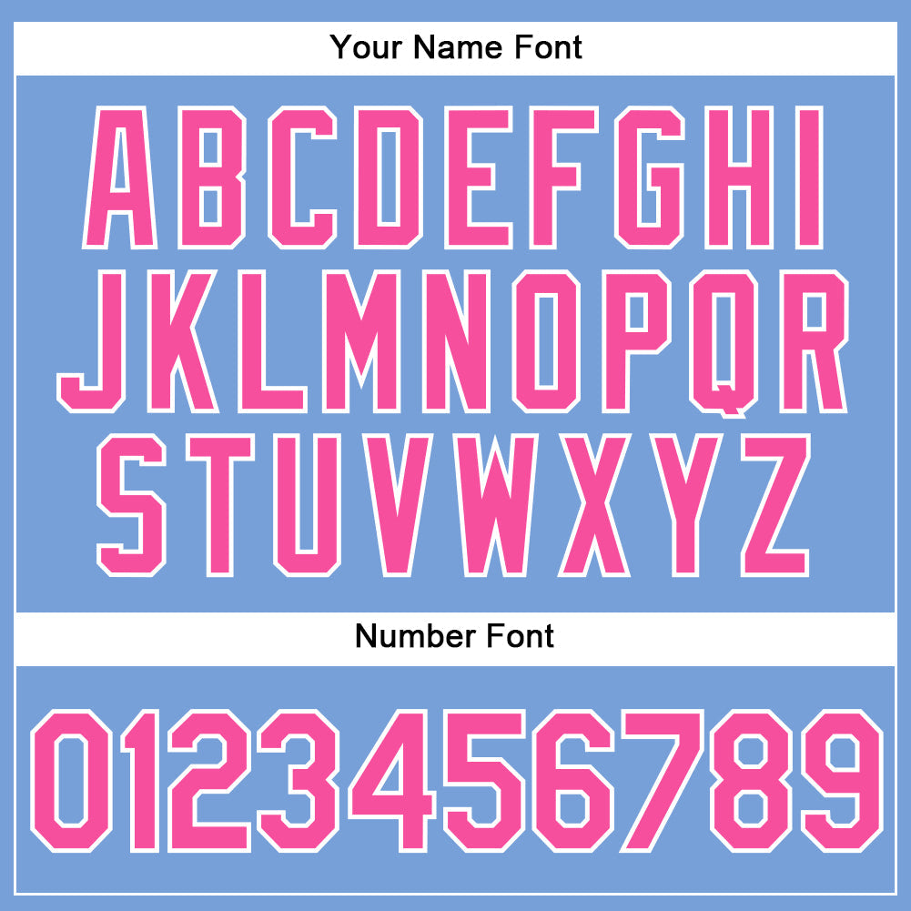 Custom Powder Blue White Pinstripe Pink Authentic Baseball Jersey baseball jersey product view 5