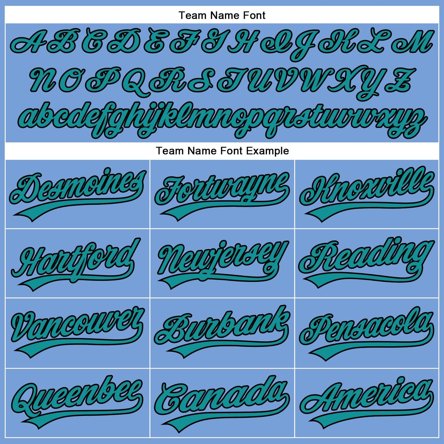 Custom Powder Blue Black Pinstripe Teal Authentic Baseball Jersey baseball jersey product view 4