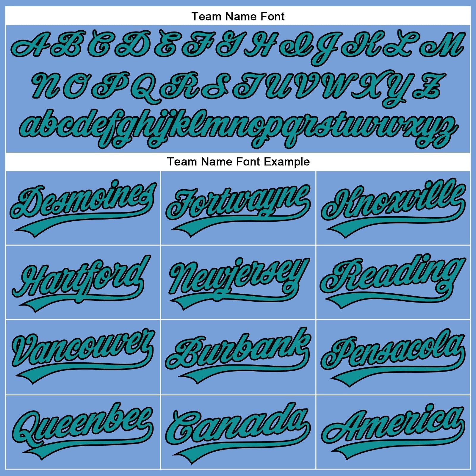 Custom Powder Blue Black Pinstripe Teal Authentic Baseball Jersey baseball jersey product view 4