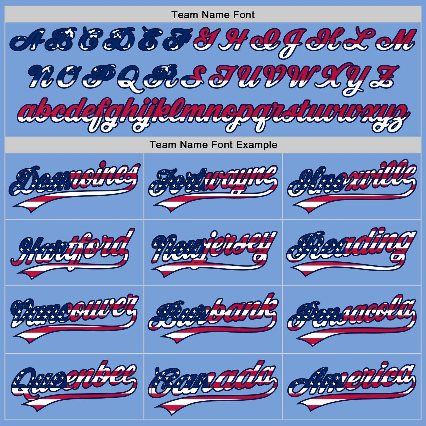 Custom Powder Blue USA Flag Navy Red-White Authentic Baseball Jersey baseball jersey product view 4
